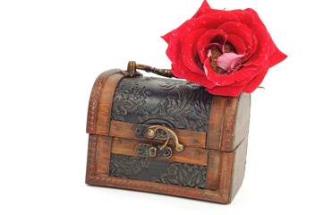 Treasure chest and rose