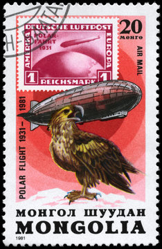 MONGOLIA - CIRCA 1981 Graf Zeppelin and Sea Eagle
