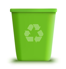vector green recycle garbage can