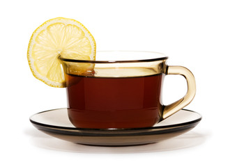 Cup of tea with lemon