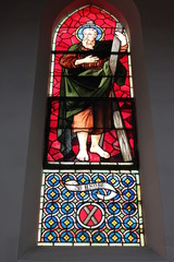 Saint André, vitrail de l'église Saint-Hippolyte à Paris	