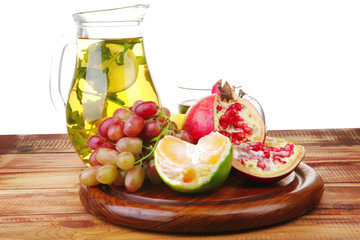 raw fruits served with tea