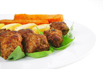 grilled beef meatballs