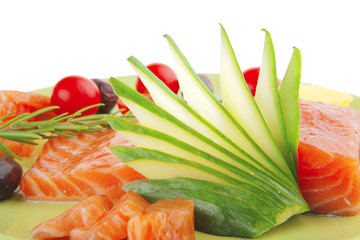 served fresh smoked salmon fillet