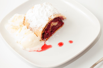 cherry strudel closeup