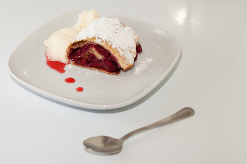 cherry strudel closeup
