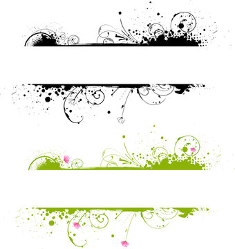 Grunge banner frame in two colors