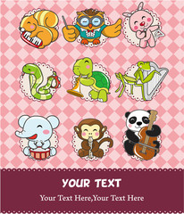 Obraz premium animal play music card