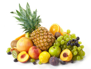 Fruit on a white background