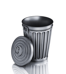 An empty trash can (3d render)