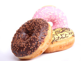 Chocolate donuts isolated