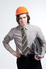 Young handsome builder