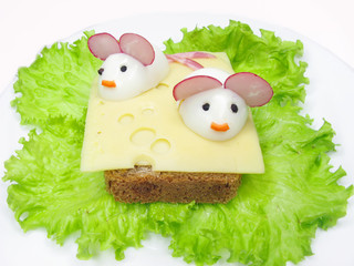 creative vegetable sandwich with cheese
