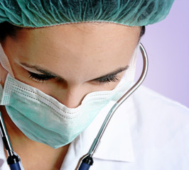 Young doctor with stethoscope.