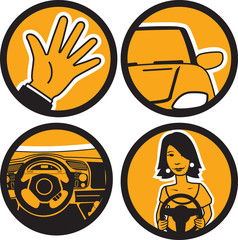 Set of automobile symbols