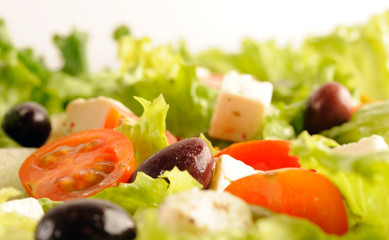 Salade, verte,composée,tomates,olives,fetas