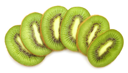 Green kiwi slices