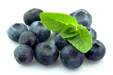 Bilberries with mint