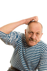 Fototapeta premium The elderly man isolated on white background