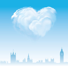 Love and marriage in  London - heart shaped  cloud - 30485257