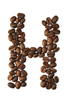 Kaffee Bohnen - Buchstaben H