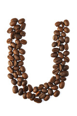 Kaffee Bohnen - Buchstaben U