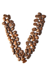 Kaffee Bohnen - Buchstaben V