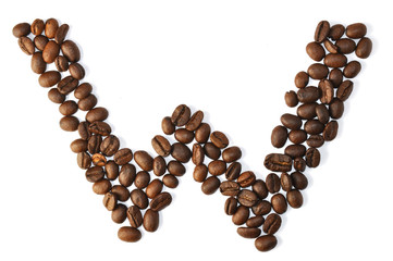 Kaffee Bohnen - Buchstaben W