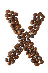 Kaffee Bohnen - Buchstaben X