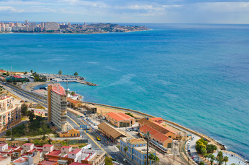 Alicante sea and coastline panorama, Valencia, Spain