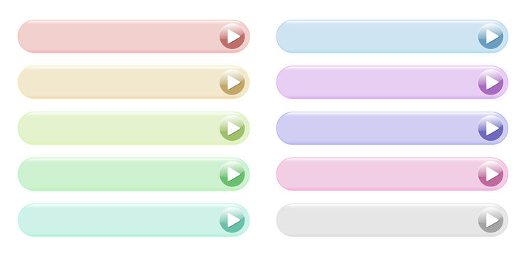 Web buttons multicolored icons on white background