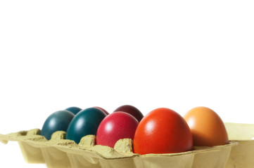 A Bunch of Easter Eggs in Egg Carton