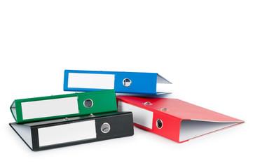 Office folders isolated on the white background