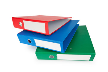 Office folders isolated on the white background