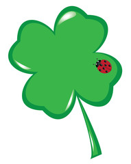 vector shamrock with ladybug