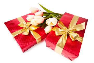 Gift boxes isolated on the white background