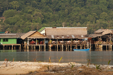Fototapeta na wymiar fishing village in Thailand, Bang Bao