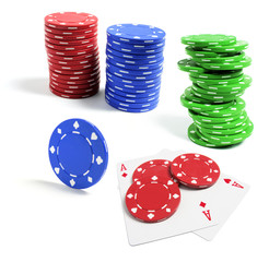 Stacks of Poker Chips