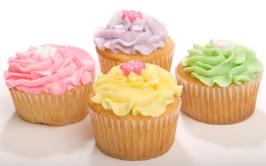 Four Pastel Cupcakes