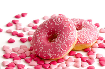 Pinky Donuts mit Miniherzen