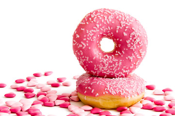 Pinky Donuts mit Miniherzen