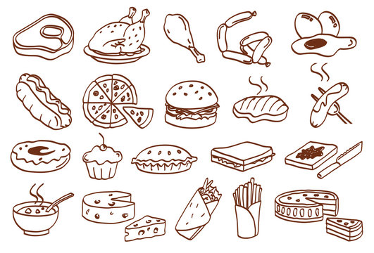 food related icon set