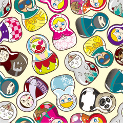 seamless Russian doll pattern