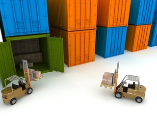 Loading of boxes is isolated in a container