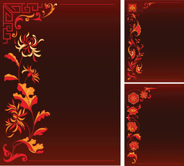 red backgruonds with floral chinese decor