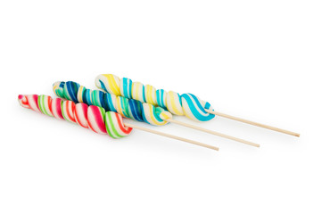 Colorful lollipop isolated on the white