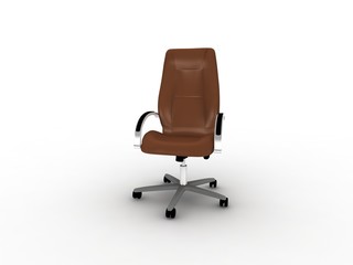 brown leather office easy chair