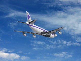 flying jet airplane