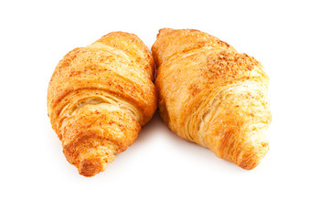 Breakfast concept - croissant isolated on white