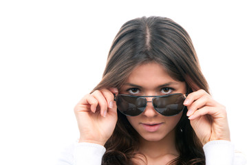 fashion woman wearing off sunglasses